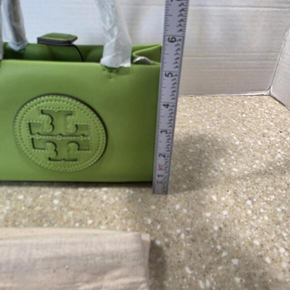Tory Burch Mini Ella Bio Tote bag "Wheatgrass" green color New - Picture 4 of 10